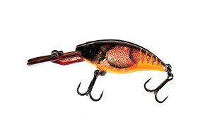 How to Catch Bass: A Beginner's Complete Guide 7 Square bill crankbait in orange and black crawfish pattern with two treble hooks